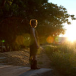 Singer songwriter Christine Rosander at Park Winters during sunset for the filming of Been A Long Time album video and song.