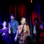 Singer songwriter Christine Rosander and singers performing at Hotel Cafe.