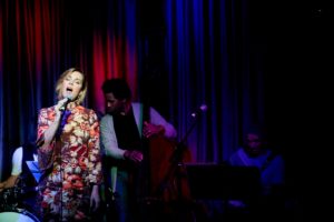 Singer songwriter Christine Rosander performing at Hotel Cafe.