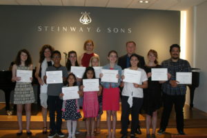 Steinway & Sons Certificates for recital performances.